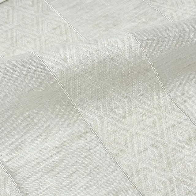 Wide Textured Striped Beach Sheer Linen Blend Flat Roman Shade, CL1138