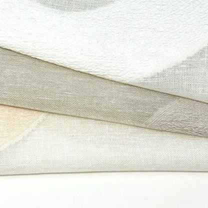 Circle Embroidery Geometric Linen Fabric by the Yard | 54"Width | CL1139