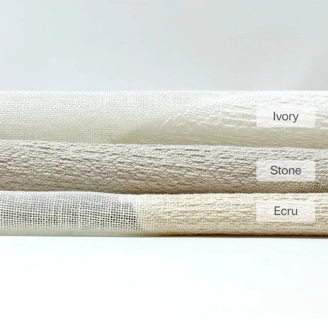 Circle Embroidery Geometric Linen Fabric by the Yard | 54"Width | CL1139