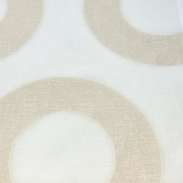 Circle Embroidery Geometric Linen Fabric by the Yard | 54"Width | CL1139