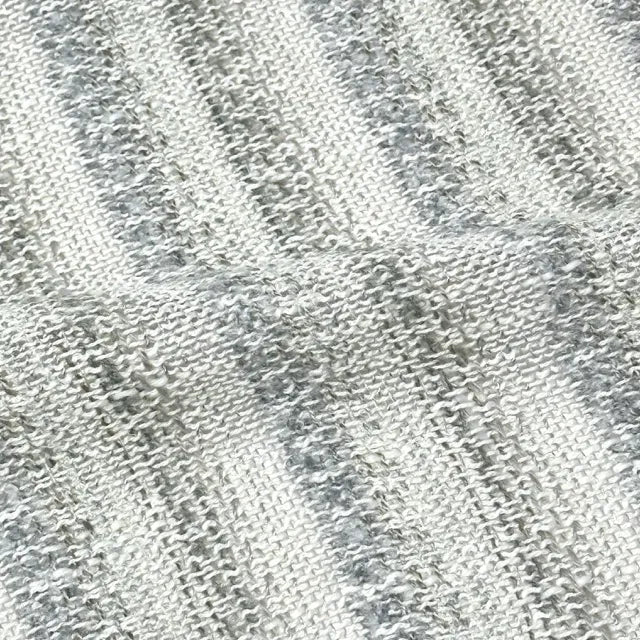 Striped Textured Embroidery Blend Linen Fabric by the Yard, 118"Width, CL1143