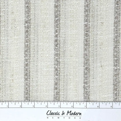 Striped Textured Embroidery Blend Linen Fabric by the Yard, 118"Width, CL1143