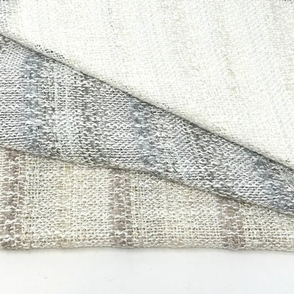 Striped Textured Embroidery Blend Linen Fabric by the Yard, 118"Width, CL1143