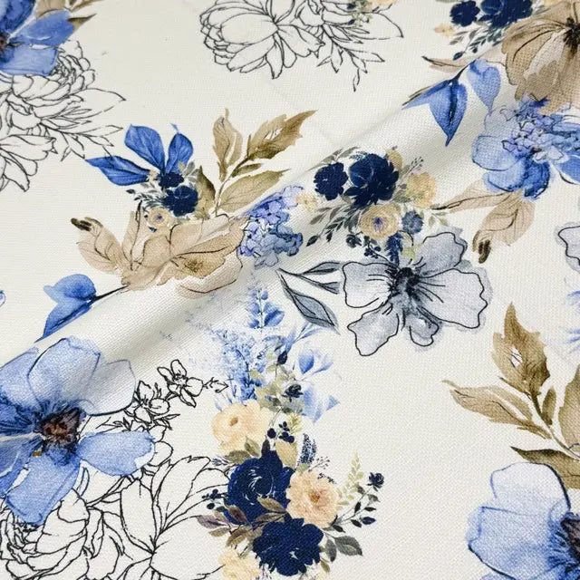 English Garden Floral Printed Blend Fabric by the Yard, 54"Width, CL1145
