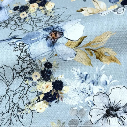 English Garden Floral Printed Blend Fabric by the Yard, 54"Width, CL1145