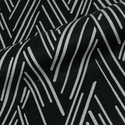 Modern Abstract Linear Chevron Linen Cotton Blend Fabric by the Yard, 54"Width, CL1146