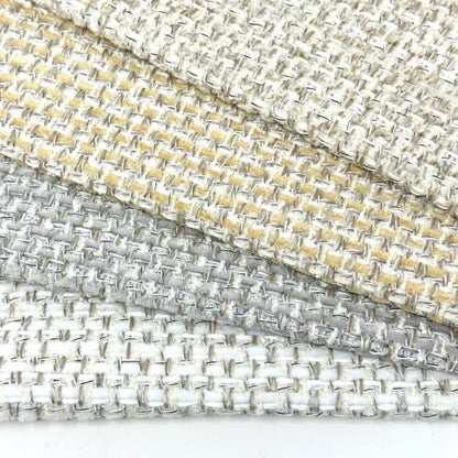 Luminous Metallic Basketweave Rustic Textured Linen Blend Fabric By The Yard, 54"Width, CL1147