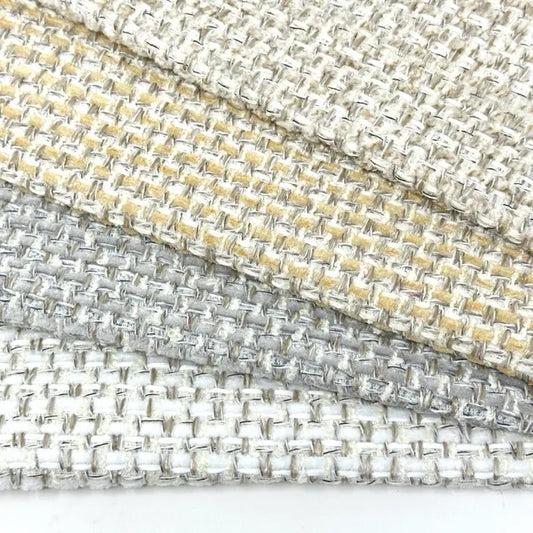 Luminous Metallic Basketweave Rustic Textured Linen Blend Fabric By The Yard, 54"Width, CL1147