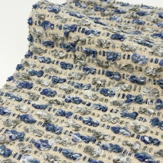 Textured Bouclé Horizontal Stripe Upholstery Fabric By The Yard, 54"Width, CL1151