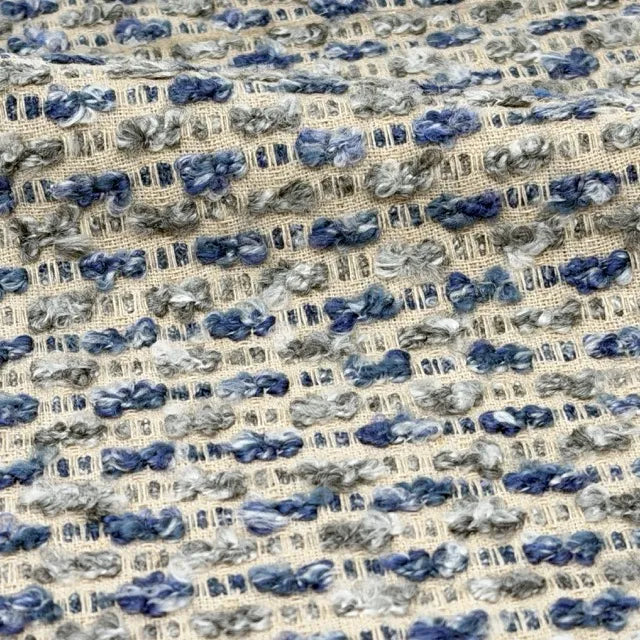 Textured Bouclé Horizontal Stripe Upholstery Fabric By The Yard, 54"Width, CL1151