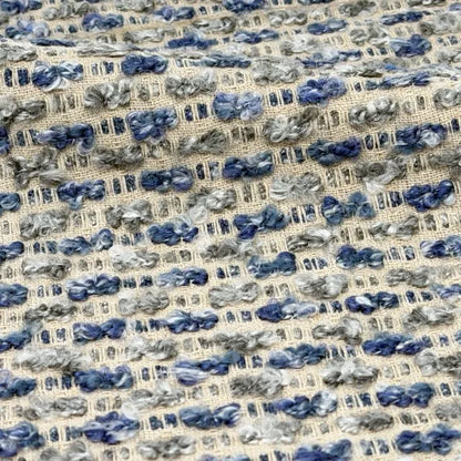 Textured Bouclé Horizontal Stripe Upholstery Fabric By The Yard, 54"Width, CL1151