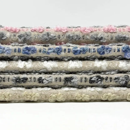 Textured Bouclé Horizontal Stripe Upholstery Fabric By The Yard, 54"Width, CL1151