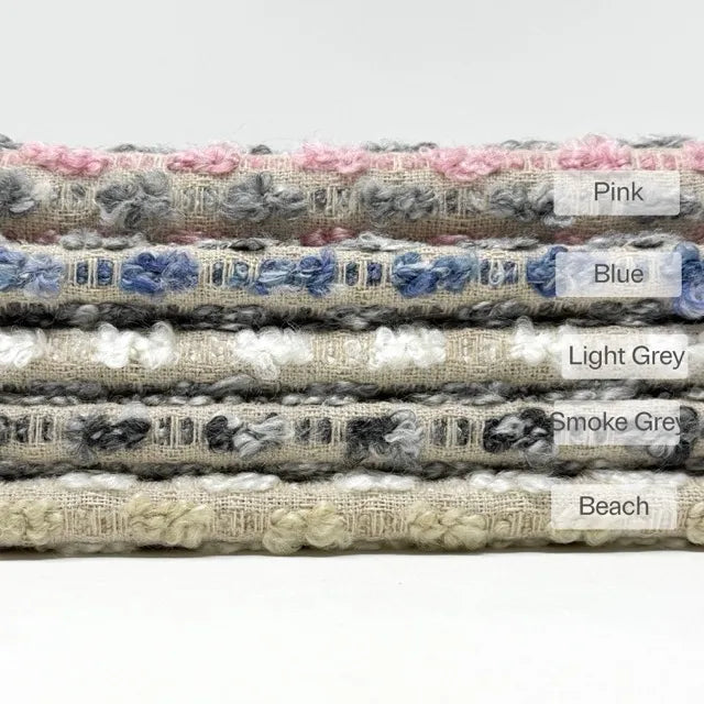 Textured Bouclé Horizontal Stripe Upholstery Fabric By The Yard, 54"Width, CL1151