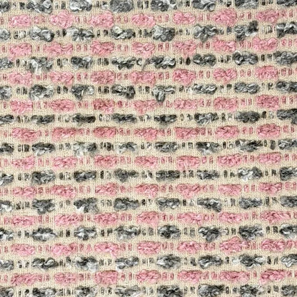 Textured Bouclé Horizontal Stripe Upholstery Fabric By The Yard, 54"Width, CL1151