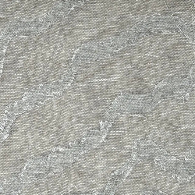 Ruffled Embroidery Blend Linen Fabric, 54"Width, CL1156