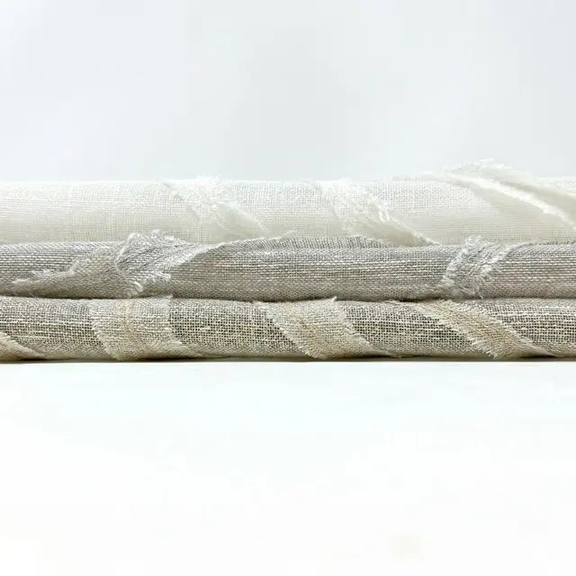 Ruffled Embroidery Blend Linen Fabric, 54"Width, CL1156