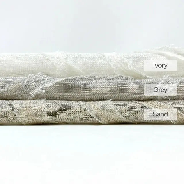 Ruffled Embroidery Blend Linen Fabric, 54"Width, CL1156