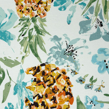 Tropical Pineapple Linen Flat Roman Shade, CL1158