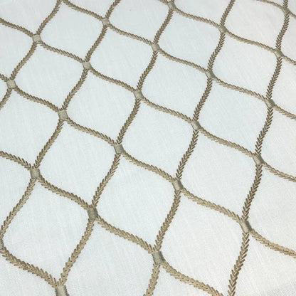 Modern Embroidered Geometric Trellis Fabric By The Yard | 54" Width | CL1160