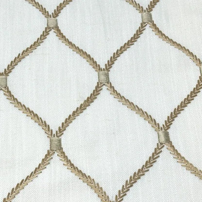 Modern Embroidered Geometric Trellis Fabric By The Yard | 54" Width | CL1160