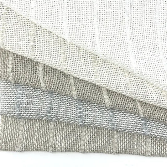 Textured Pinstripe Woven Decorator Blend Linen Fabric, 118"Width, CL1164