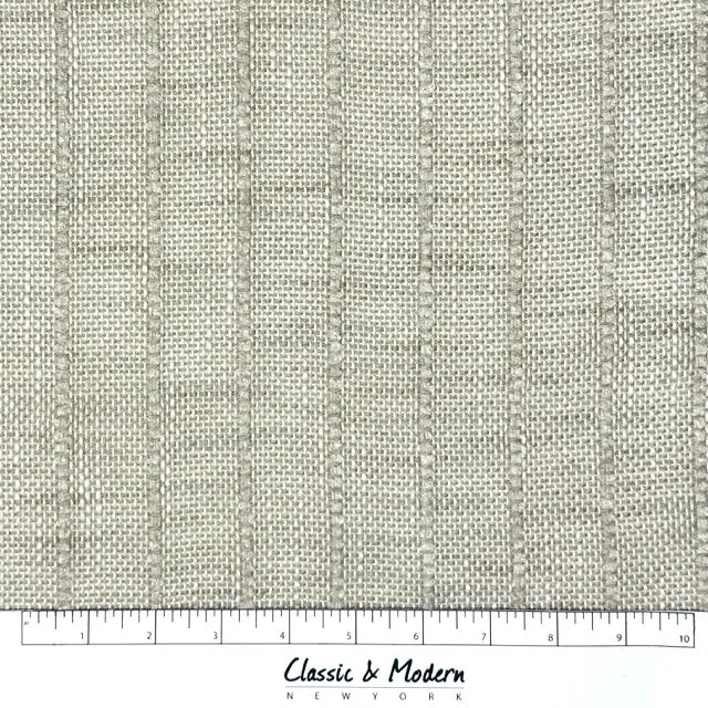 Textured Pinstripe Woven Decorator Blend Linen Fabric, 118"Width, CL1164