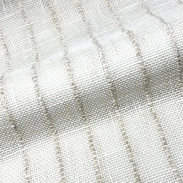Textured Pinstripe Woven Decorator Blend Linen Fabric, 118"Width, CL1164