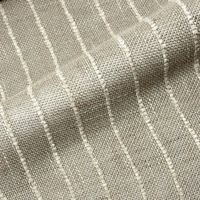 Textured Pinstripe Woven Decorator Blend Linen Fabric, 118"Width, CL1164
