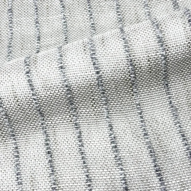 Textured Pinstripe Woven Decorator Blend Linen Fabric, 118"Width, CL1164