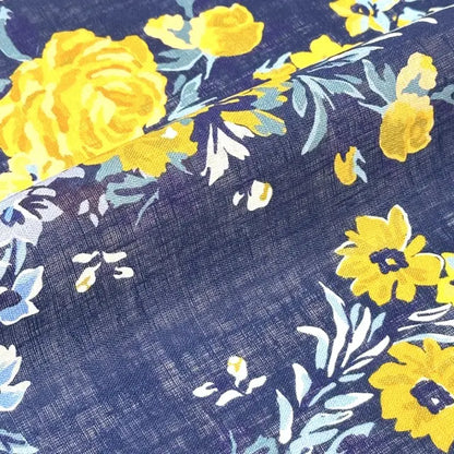 Vibrant Painterly Floral Print Linen Fabric By The Yard, 58"Width, CL1167