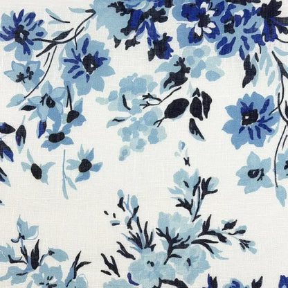 Vibrant Painterly Floral Print Linen Fabric By The Yard, 58"Width, CL1167