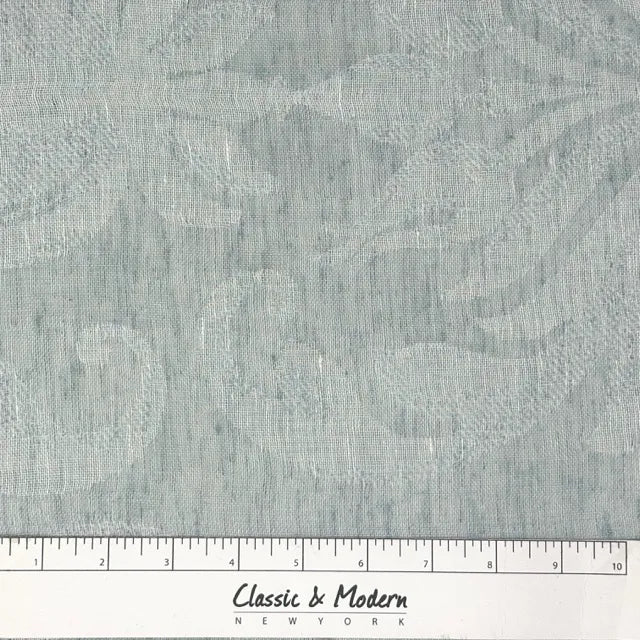 Elegant Botanical Scroll Sheer Blend Linen Fabric By The Yard, 60"Width, CL1168