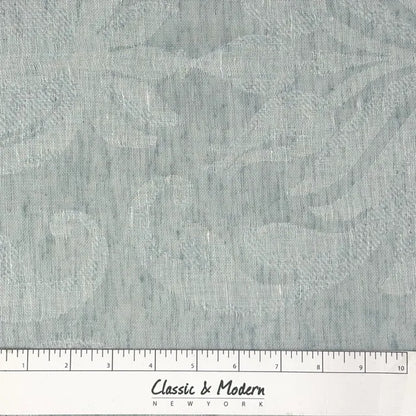 Elegant Botanical Scroll Sheer Blend Linen Fabric By The Yard, 60"Width, CL1168