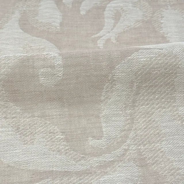 Elegant Botanical Scroll Sheer Blend Linen Fabric By The Yard, 60"Width, CL1168