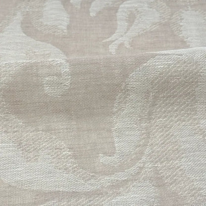Elegant Botanical Scroll Sheer Blend Linen Fabric By The Yard, 60"Width, CL1168