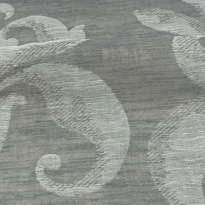 Elegant Botanical Scroll Sheer Blend Linen Fabric By The Yard, 60"Width, CL1168