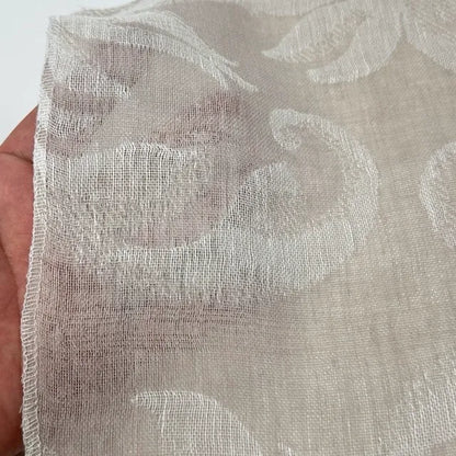 Elegant Botanical Scroll Sheer Blend Linen Fabric By The Yard, 60"Width, CL1168