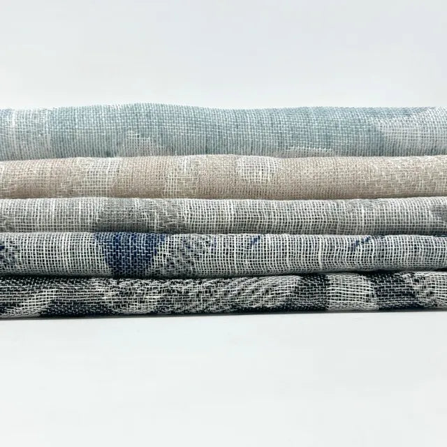 Elegant Botanical Scroll Sheer Blend Linen Fabric By The Yard, 60"Width, CL1168