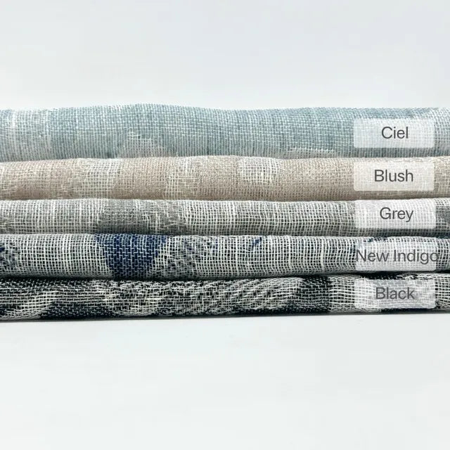 Elegant Botanical Scroll Sheer Blend Linen Fabric By The Yard, 60"Width, CL1168