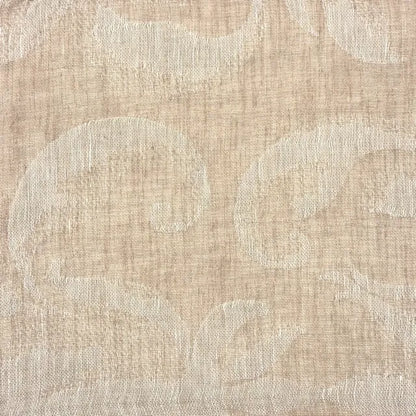 Elegant Botanical Scroll Sheer Blend Linen Fabric By The Yard, 60"Width, CL1168