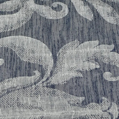 Elegant Botanical Scroll Sheer Blend Linen Fabric By The Yard, 60"Width, CL1168