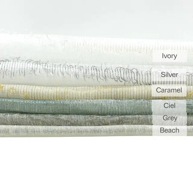 Tassel Waved Sheer Blend Linen Fabric by the Yard, 110"Width, CL1171