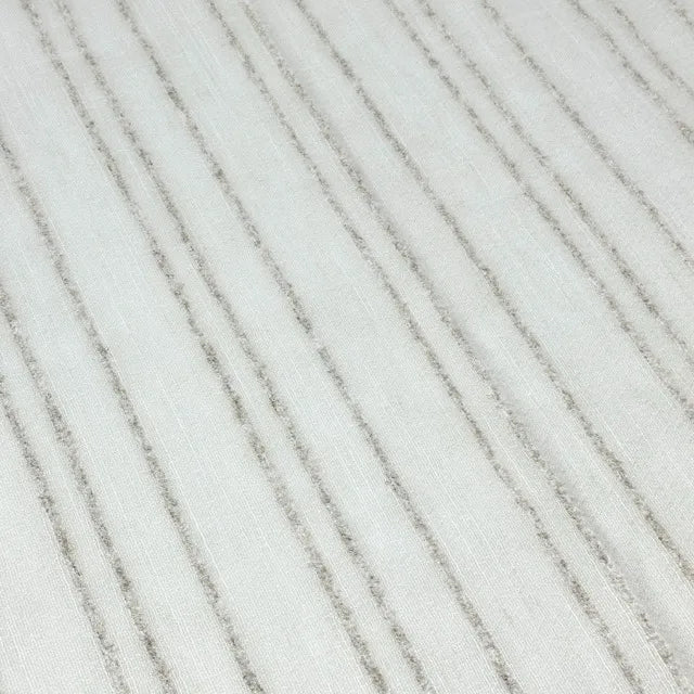 Ruffled Stripe Embroidery Blend Linen Fabric | 118"Width | CL1172