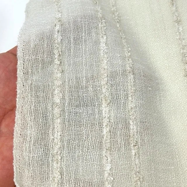Ruffled Stripe Embroidery Blend Linen Fabric | 118"Width | CL1172