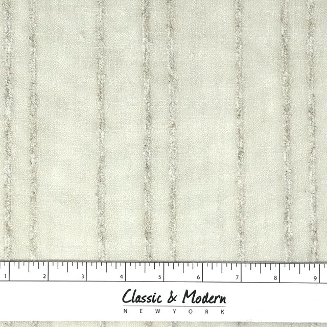 Ruffled Stripe Embroidery Blend Linen Fabric | 118"Width | CL1172