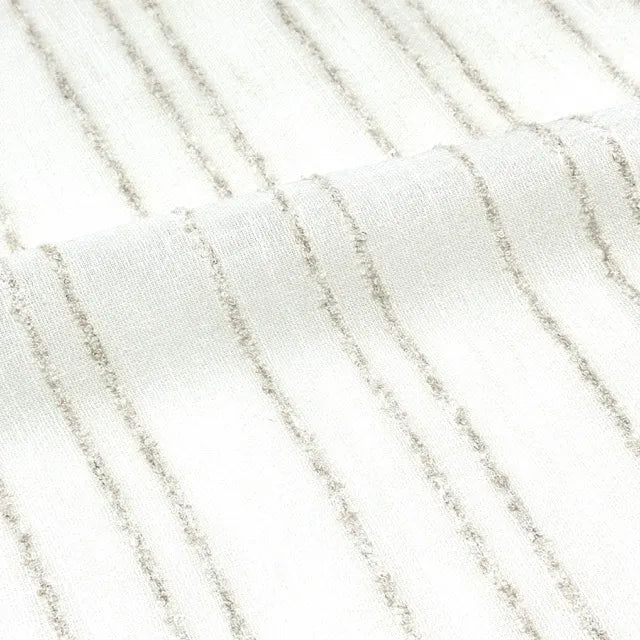 Ruffled Stripe Embroidery Blend Linen Fabric | 118"Width | CL1172