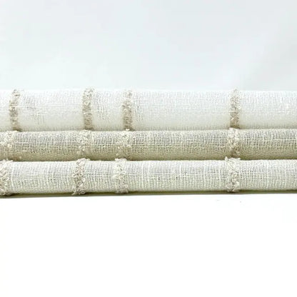 Ruffled Stripe Embroidery Blend Linen Fabric, 118"Width, CL1172