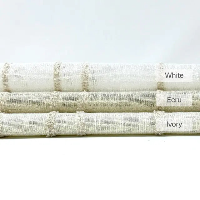 Ruffled Stripe Embroidery Blend Linen Fabric, 118"Width, CL1172