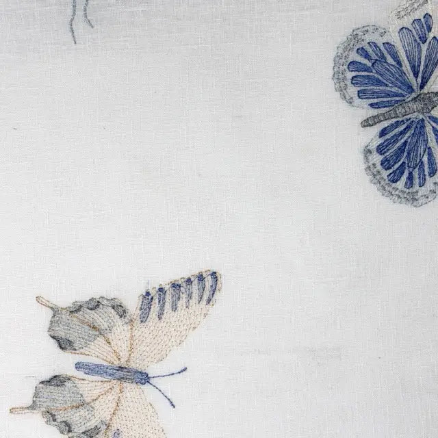 Whimsical Butterfly Embroidered Sheer Drapery Fabric by the Yard, 54"Width, CL1174