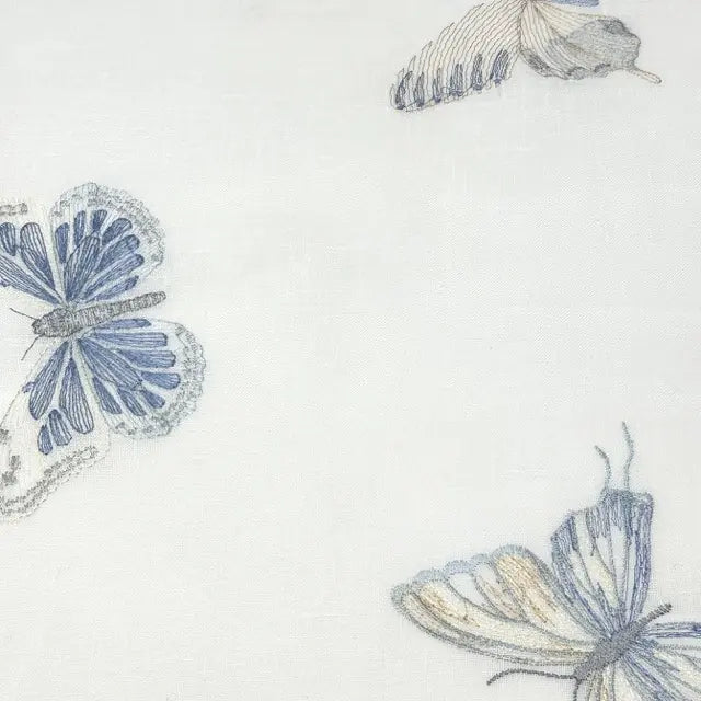 Whimsical Butterfly Embroidered Sheer Drapery Fabric by the Yard, 54"Width, CL1174